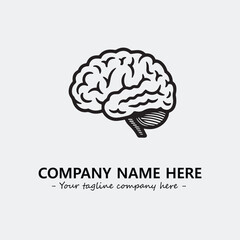 Brain illustration black and white for logo company vector image
