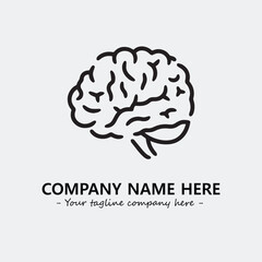 Brain illustration black and white for logo company vector image
