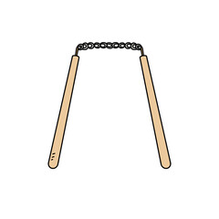 A wooden stick with a chain attached to it