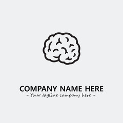 Brain illustration black and white for logo company vector image
