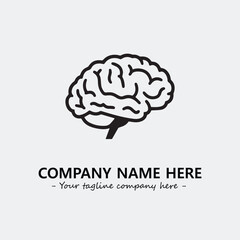 Brain illustration black and white for logo company vector image
