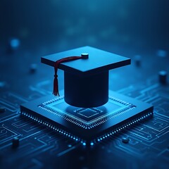 E-Learning Enhancing Education Through Digital Platforms,symbolizing the merging of academic success and technological innovation