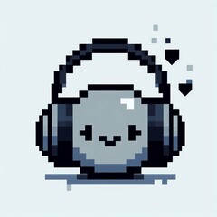 Pixelated Headphone Companion A Digital Portrait suitable for art exhibition