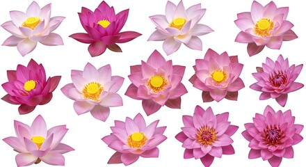 Fototapeta premium Lotus Bloom Variations AI Generated