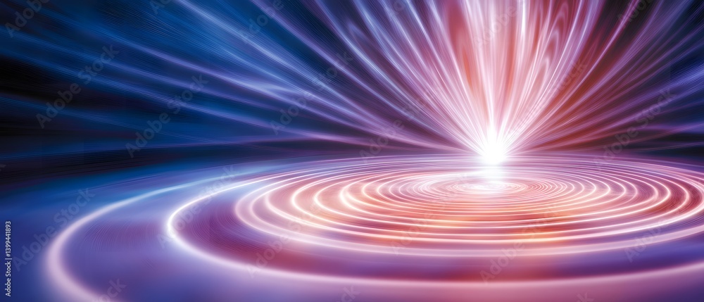 Poster abstract image of light emitting circular patterns