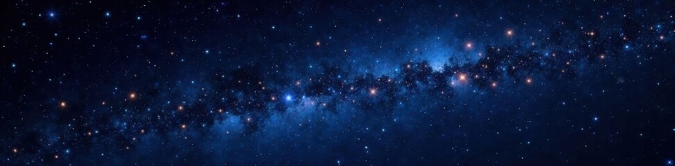 Obraz premium Sparkling stars in deep night sky with black background, universe, darkness, galaxy