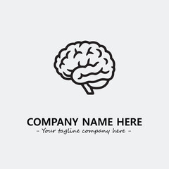 Brain illustration black and white for logo company vector image
