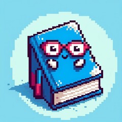 Pixel Book Buddy A Charming Character Design suitable for creative presentation