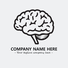 Brain illustration black and white for logo company vector image
