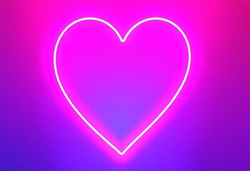 Vibrant neon pink & blue gradient background, glowing fluorescent heart frame, beat, background