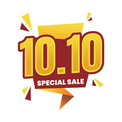 Fototapeta premium 10.10 Special Sale Banner with Bold Typography and Vibrant Geometric Elements