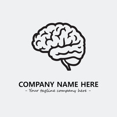 Brain illustration black and white for logo company vector image
