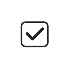Check mark icon in a simple minimalist style  