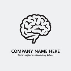 Brain illustration black and white for logo company vector image
