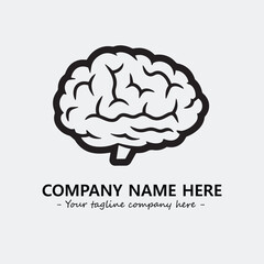 Brain illustration black and white for logo company vector image
