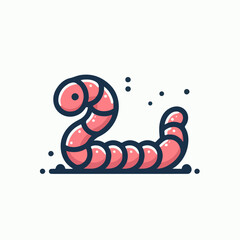 Obraz premium cute worm vector illustration 