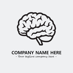 Brain illustration black and white for logo company vector image
