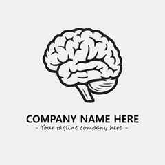 Brain illustration black and white for logo company vector image

