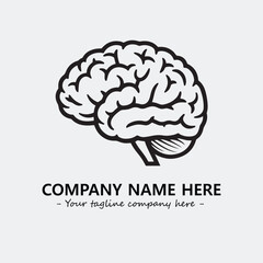 Brain illustration black and white for logo company vector image
