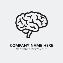 Brain illustration black and white for logo company vector image
