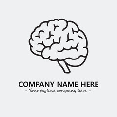 Brain illustration black and white for logo company vector image
