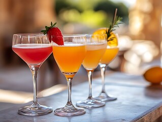 Cocktails on Marble Bar