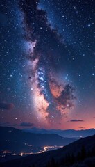 Fototapeta premium Milky Way galaxy with twinkling stars and interstellar gas, Space Dust, Milky Way, Interstellar Matter