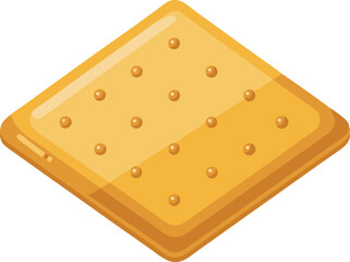 Delicious food vector artwork illustration of a single saltine cracker