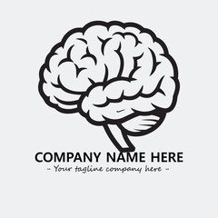 Brain illustration black and white for logo company vector image
