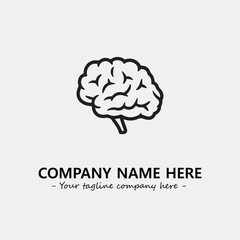 Brain illustration black and white for logo company vector image

