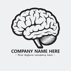 Brain illustration black and white for logo company vector image

