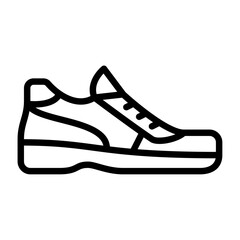 sport shoes outline icon. training shoes black line illustration.