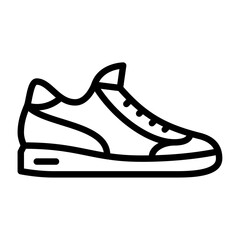 trainer shoes outline icon. sport shoes black line illustration.