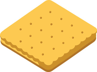 Delicious food vector artwork illustration of a single saltine cracker