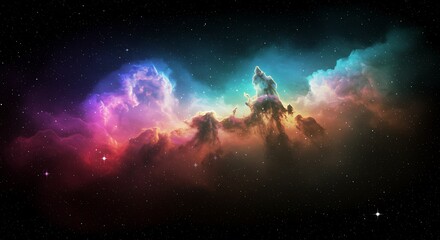 Obraz premium Cosmic Chromatic Dance AI Generated