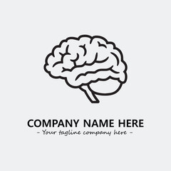 Brain illustration black and white for logo company vector image
