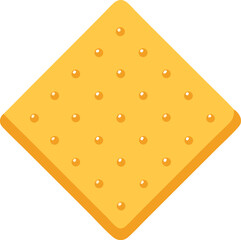Delicious food vector artwork illustration of a single saltine cracker