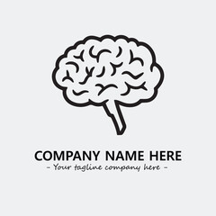 Brain illustration black and white for logo company vector image
