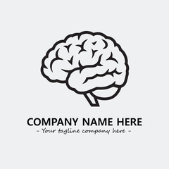 Brain illustration black and white for logo company vector image
