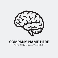 Brain illustration black and white for logo company vector image
