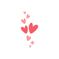Pink heart icon. Vector illustration for valentine day