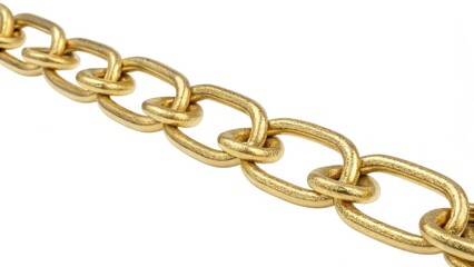 Obraz premium Seamless Golden Metal Chain Isolated White background.massive golden braided chain bracelet on a white background