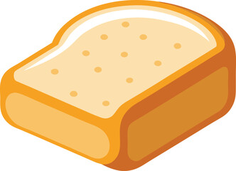  Delicious food vector artwork illustration of a slice of white bread