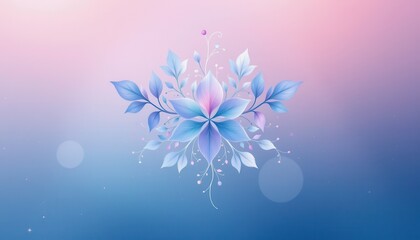 Delicate Blue Floral Design Pastel Background Perfect for Feminine Branding or Website Design