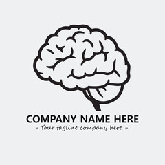 Brain illustration black and white for logo company vector image
