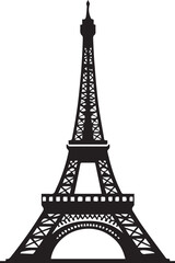 Fototapeta premium Eiffel tower black and white vector