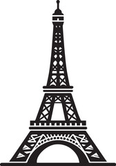 Eiffel tower black and white vector