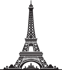 Fototapeta premium Eiffel tower black and white vector