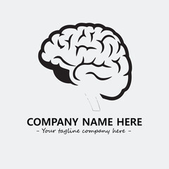 Brain illustration black and white for logo company vector image
