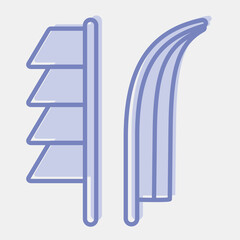 Icon pennant flag. Indonesian independence day celebration elements. Icons in two tone style. Good for prints, posters, etc.